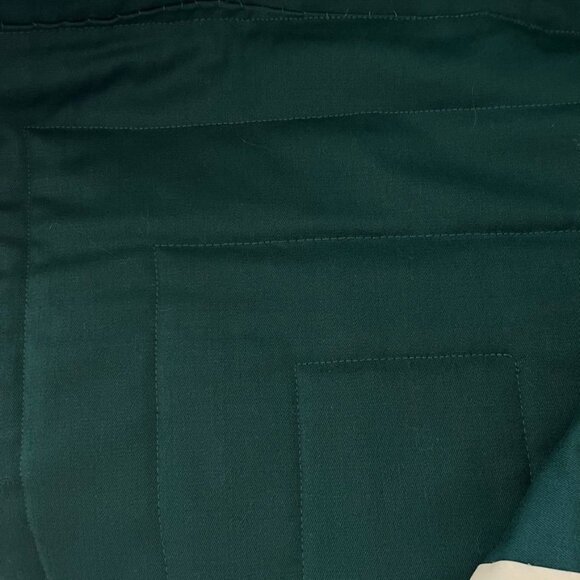 Handmade Green and White Patchwork Quilt Throw Geometric Pattern 38" x 54" - Picture 4 of 16